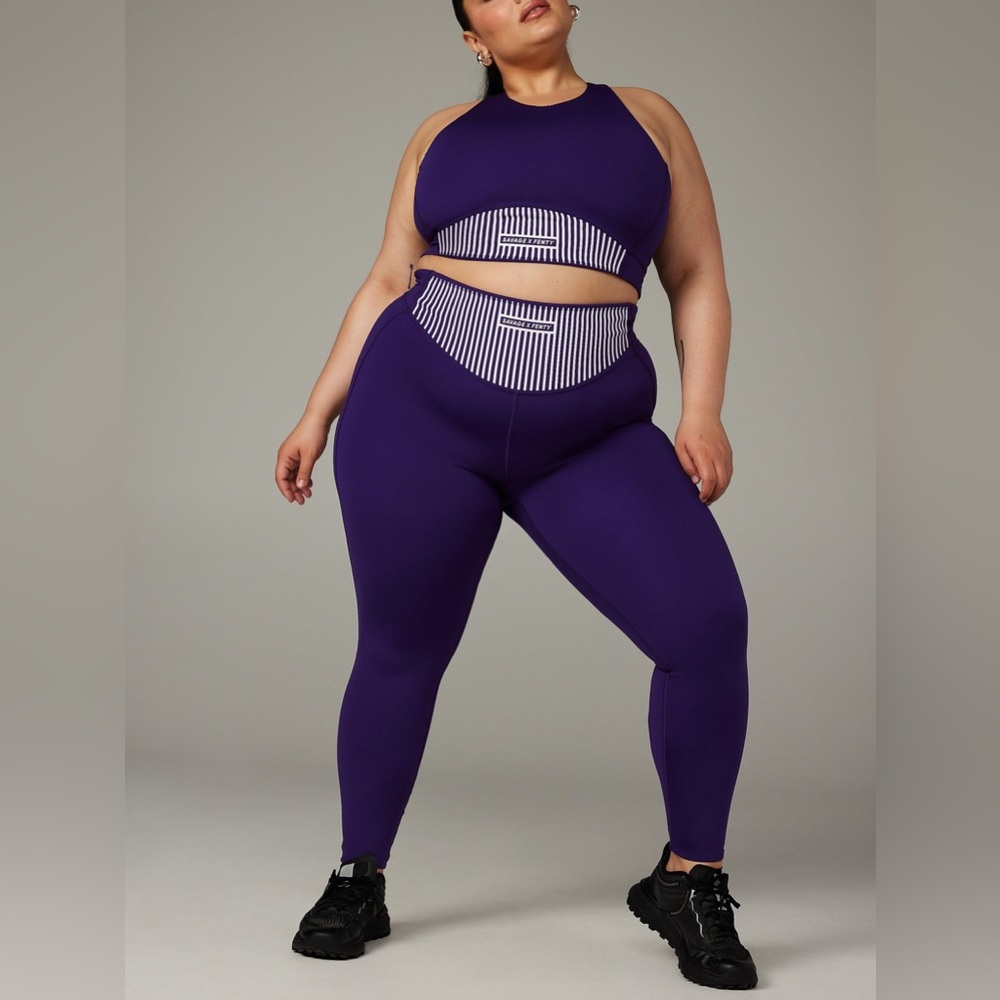 SAVAGE X FENTY XCCENTUATE HIGH-WAIST LEGGING IN PURPLE STRIPES TRENDY